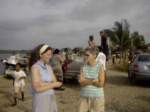 Phyl and Jane in a serious conversation