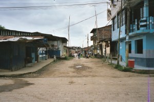 Looking down a neighborhood street