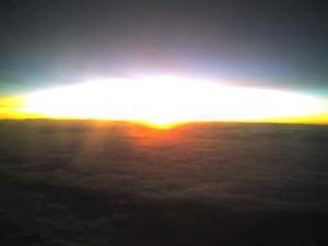 Sunset above the clouds