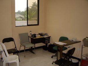 Jane’s office/exam room.  The open window allowed a nice breeze that kept the room much more comfortable.  