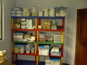 Across the hall from the OR is a large room that is for storage of more supplies.