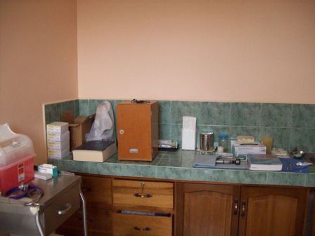 The microscope in its new home in Jane's office