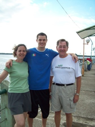 Steven, Jane and me on the pier in San Lorenzo