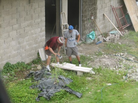 Teaching how to cut tile