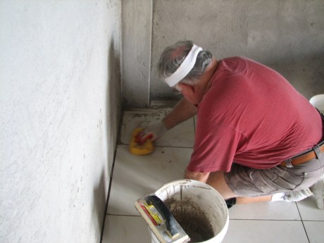 Grout process started