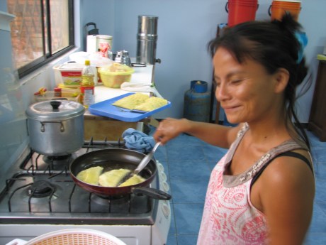 Carmen fixing our breakfast this morning