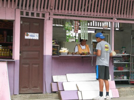 Jordan purchasing a snack in Lita
