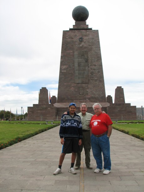 Jordan, Howard and I standing on the equator